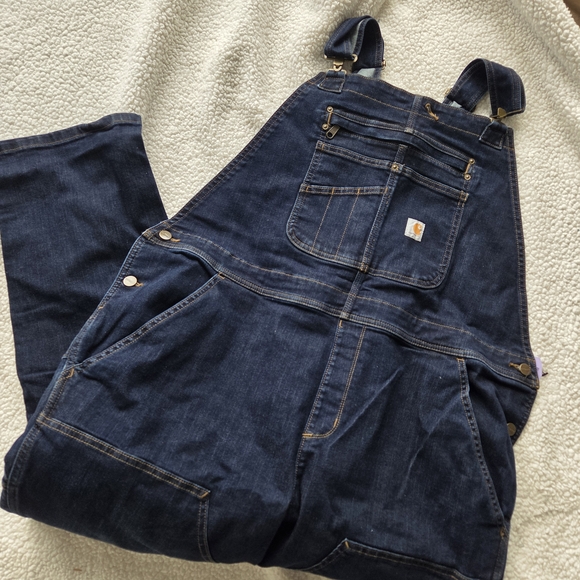 Carhartt Denim - Carhartt XXL Short Women's Rugged Flex Denim Double Front Bib Overalls